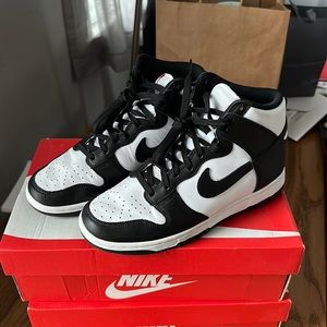 Nike Dunk High White Black Womens 7.5